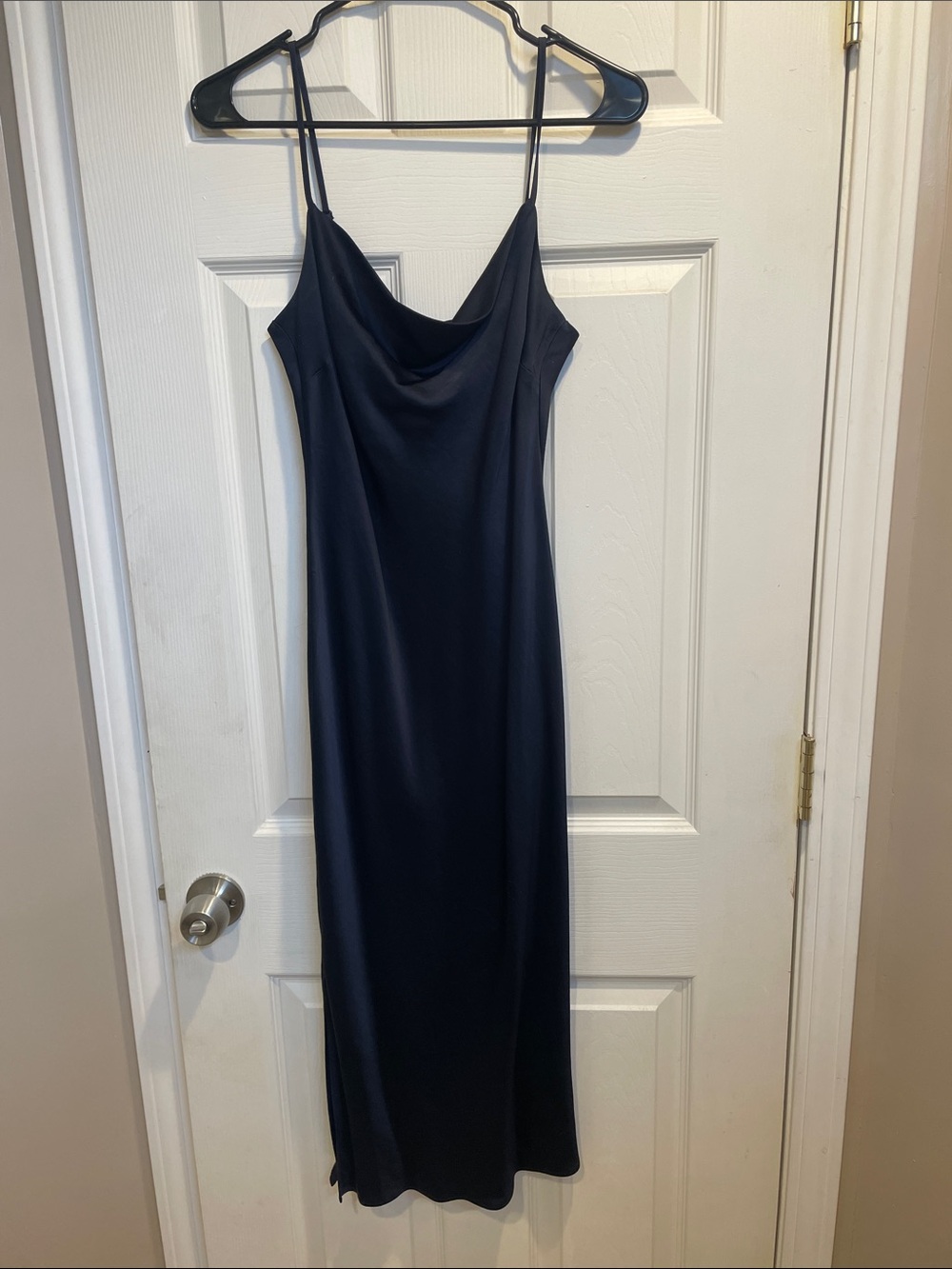 Express Navy Cowl Neck Slip Midi Dress